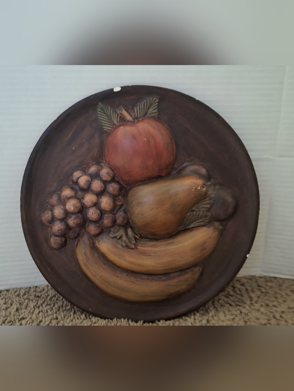 Source Unknown Brown Fruit Relief Wall Plaque